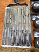 Chisels, socket sets, file set, tape measures, chalk lines, multi screwdrivers
