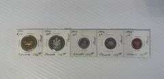 1992 Canada 125th $1.00, 50¢, 10¢, 5¢, 1¢ Coins