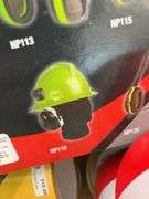 Hard hat mounted ear muffs, qty of floor marking tape, disposable dust masks, fire blankets
