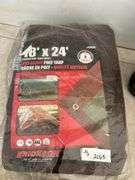 Mr. Heater portable propane camping heater and a tarp 18'x24'
