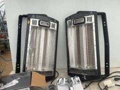 Used infrared heaters, a set of unused bathroom faucets