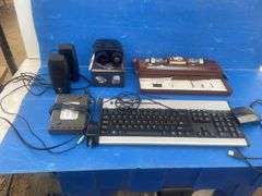 Universal gun cleaning kit, night vision binoculars, keyboard, router and mouse etc.