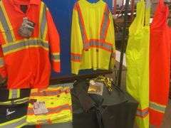 Quantity of 3XL hi-viz and safety wear including oil resistant overalls, light weight bib overalls,