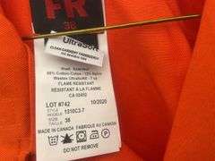 2 Orange 3M Flame resistant coveralls size 38