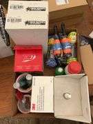 Safety glasses, disposable respirators, poly rope, lens cleaning station ,respirator wipes etc