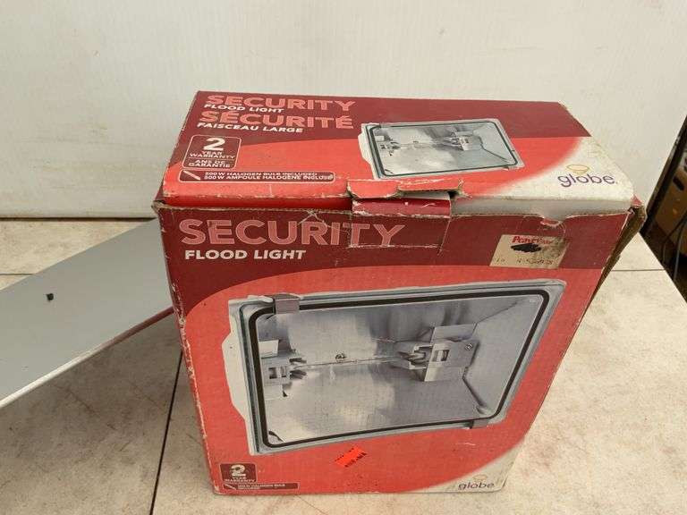 Owner says working 42" ceiling fan, unused security floodlight.