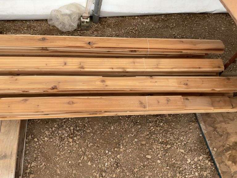 24 pieces 12' long V joint lumber, 3" wide