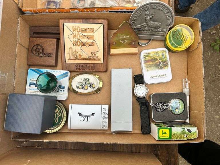 Box of collectible items including watches etc.