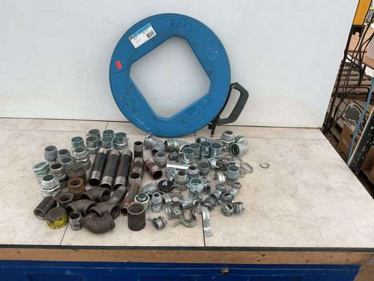 Electrical tape-pak 1/8 x 100‘, a quantity of electrical fittings