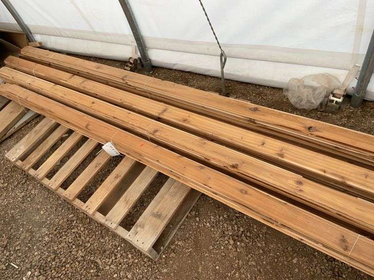 24 pieces 12' long V joint lumber, 3" wide
