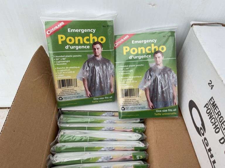 Approximately 196 emergency ponchos