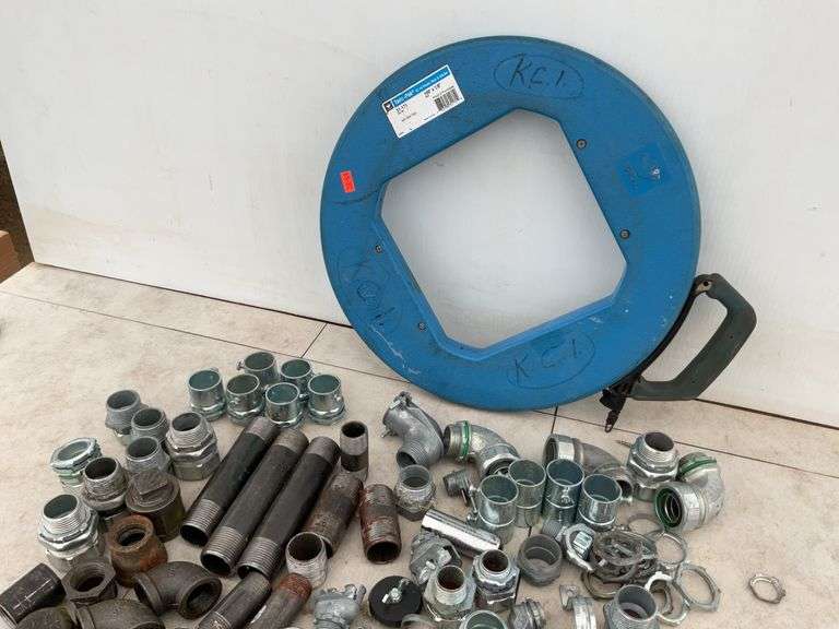 Electrical tape-pak 1/8 x 100‘, a quantity of electrical fittings