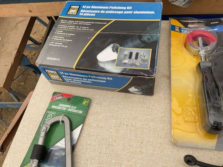 Universal spill kit, ultra pro plastic toolbox, missing top handle, small Rubbermaid toolbox, LED K