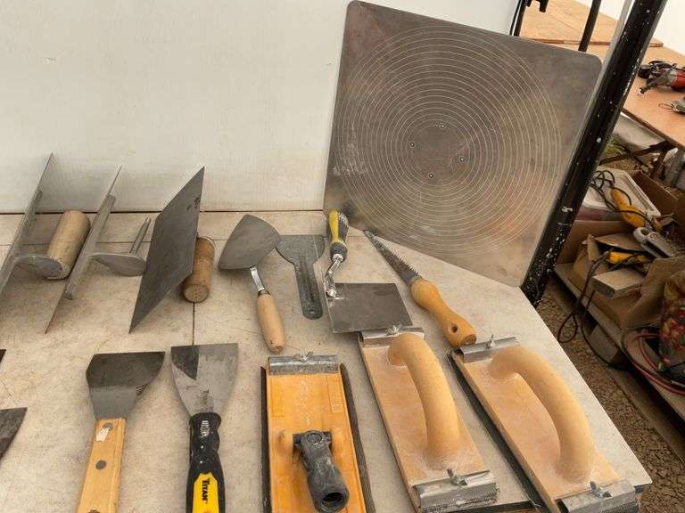 Quantity of drywall trowels and sanding  blocks etc.