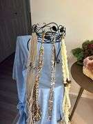 OFFSITE MELFORT: Silk Swag, silk flowers, salt lamps, Antique plant stand