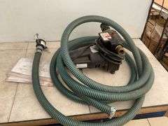 Owner says good working transfer pump, comes with 1” hoses