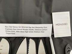 8 piece Chef Knife Set with roll bag and sharpening stick