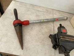 Rigid taper reamer, small swivel base vise, Solid fuel welding torch - condition unknown