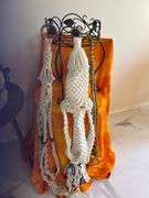 OFFSITE MELFORT: Silk Swag, silk flowers, salt lamps, Antique plant stand