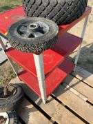 Misc utility tires, fuel nozzle, metal stand