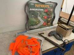 3 of 30" wind socks, quantity of 3" air nailer nails, electric stapler, nail puller, pathmate, etc.