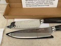 2 piece kitchen knife set, UNUSED 3 style USB rechargeable LED spotlight