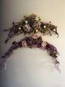 OFFSITE MELFORT: Silk Swag, silk flowers, salt lamps, Antique plant stand