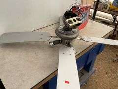 Owner says working 42" ceiling fan, unused security floodlight.