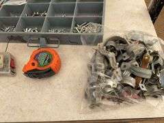 Sheet metal kit of screws, quantity of 1/2" by 1 1/2" carriage bolts, miscellaneous screws, small ch