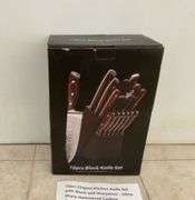 15pc kitchen knife set c/w block and sharpener