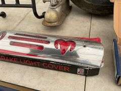 4.8 0x8 tire and four bolt hole rim, 1 7/8" hitch coupler, third brake light cover for a Dodge, end