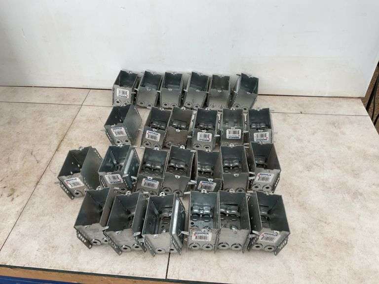 25 unused electrical outlet boxes