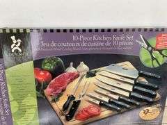Unused 10 piece kitchen knife set comes with cutting board