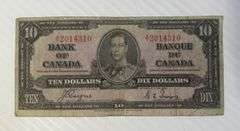 Canadian $10 Bill - 1937