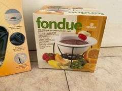 Postmaster sandwich grill, fondue, Coleman water jug