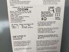 Unused general duty safety switch Square D, 200 amp, 240 V AC, measures 29"H x 17"W