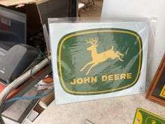 Quantity of John Deere license plates, print etc