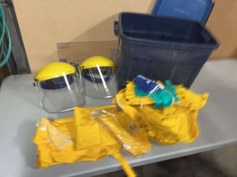 Tote with safety shields, rainwear, etc