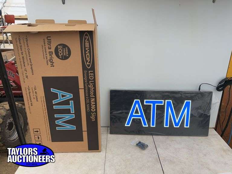 UNUSED ATM neon sign - works (Man cave lighting)