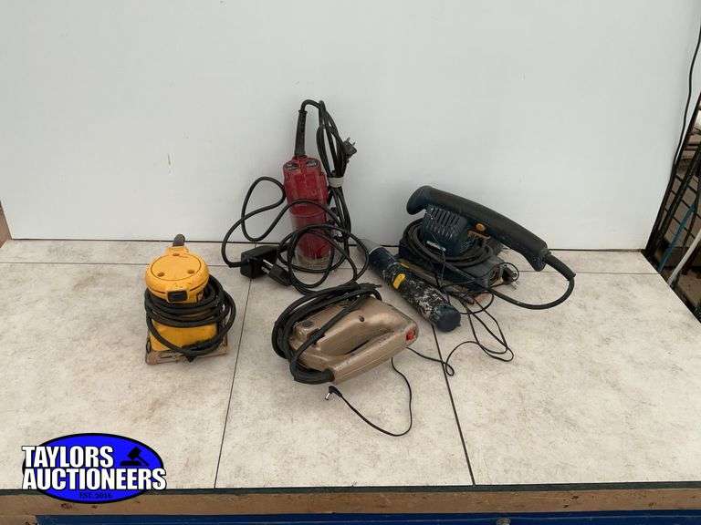 Assortment of corded power tools