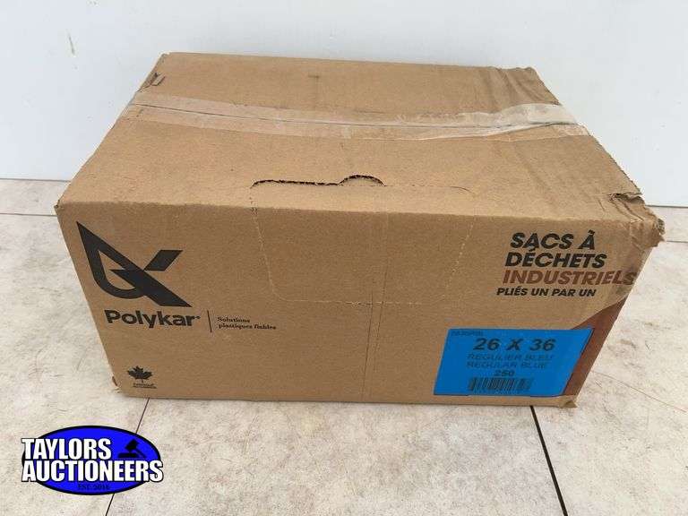 Case of 26”x36” blue garbage bags