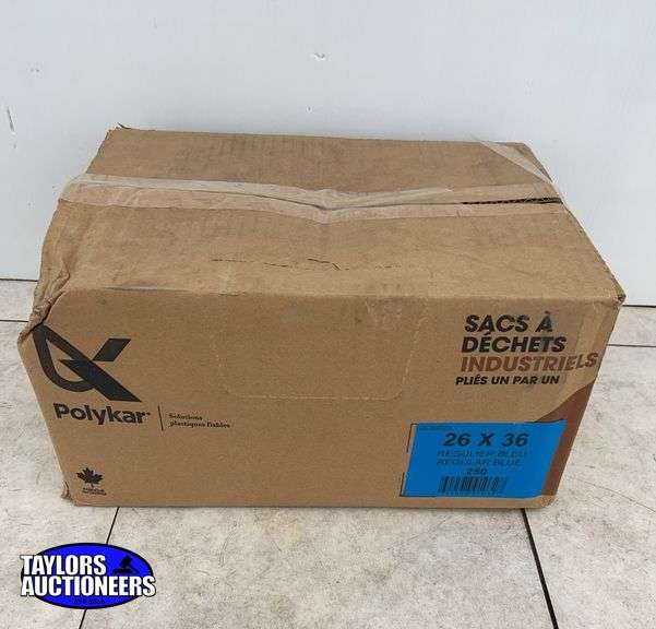 Case of 26”x36” blue garbage bags