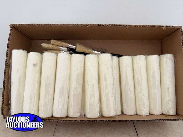 Quantity of paint rollers and brushes