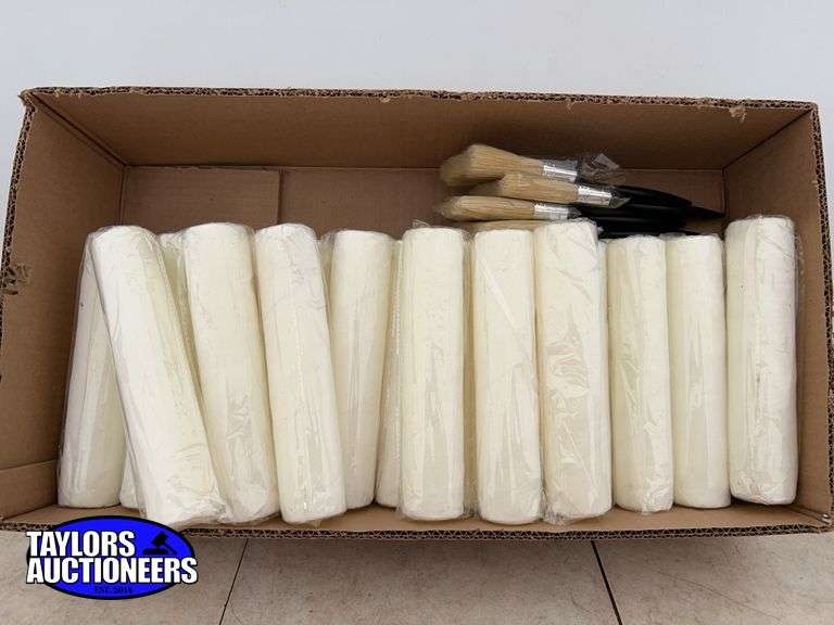 Quantity of paint rollers and brushes