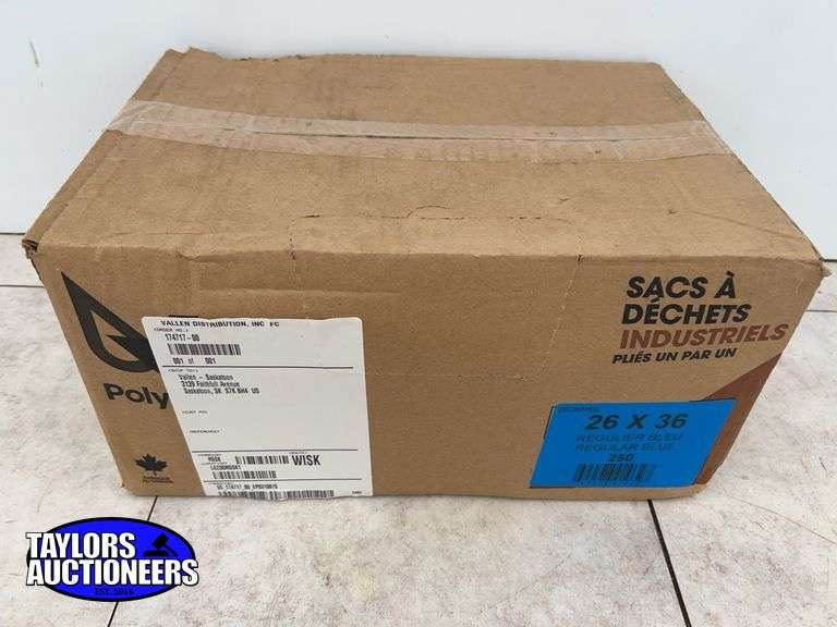 Case of 26”x36” blue garbage bags