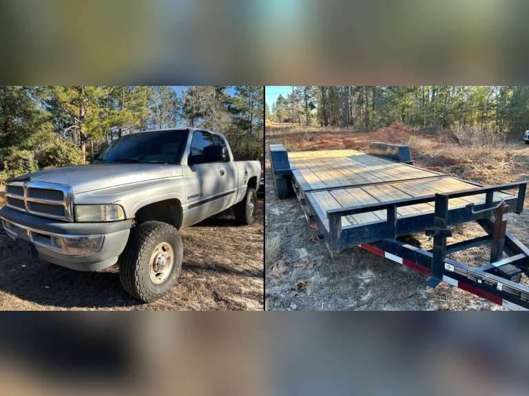 2026 April - 2002 Dodge Ram 2500 & Tilt Top Trailer