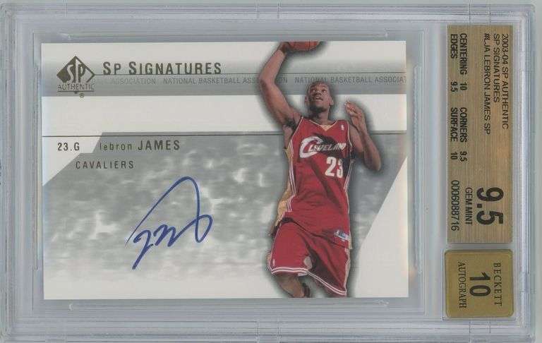 2003-04 SP Authentic LeBron James SP Signatures Auto BGS GEM MINT 9.5