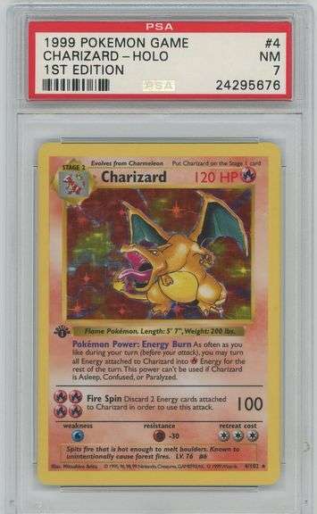 1999 Pokémon 1st Edition Holographic #4 Charizard PSA NM 7