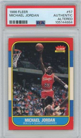 1986 Fleer #57 Michael Jordan Rookie RC PSA Authentic Altered