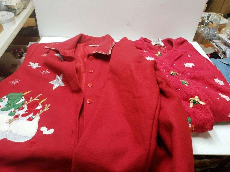 Womens Christmas Sweater & Jacket Sz XL Trice Auctions